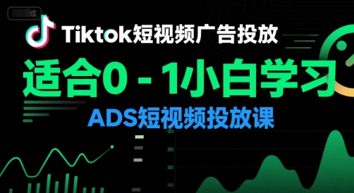 Tiktok短视频广告投放,适合0-1小白学习ADS短视频投放课-九才资源网