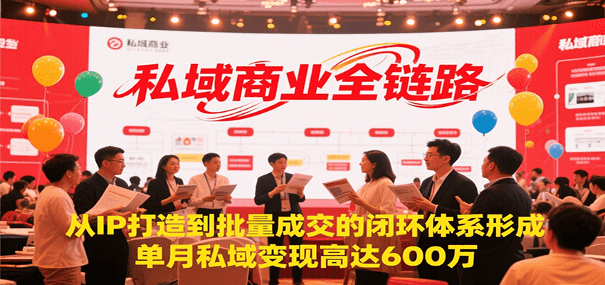 私域商业全链路,从IP打造到批量成交的闭环体系形成,单月私域变现600万-九才资源网