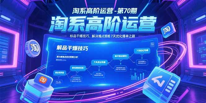 (15307期)淘系高阶运营-第70期,标品干爆技巧,解决难点策略,大佬操盘方法-九才资源网