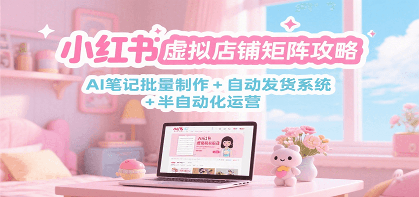 小红书虚拟店铺矩阵攻略:AI笔记批量制作 + 自动发货系统 + 半自动化运营-九才资源网