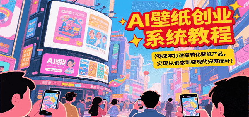 AI壁纸创业系统教程,零成本打造高转化壁纸产品,实现从创意到变现的完整闭环-九才资源网
