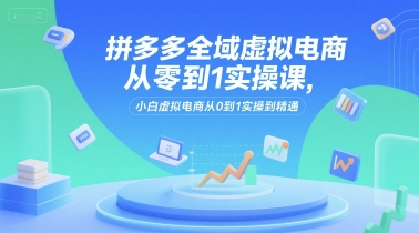 拼多多全域虚拟电商从零到1实操课,小白虚拟电商从0到1实操到精通-九才资源网