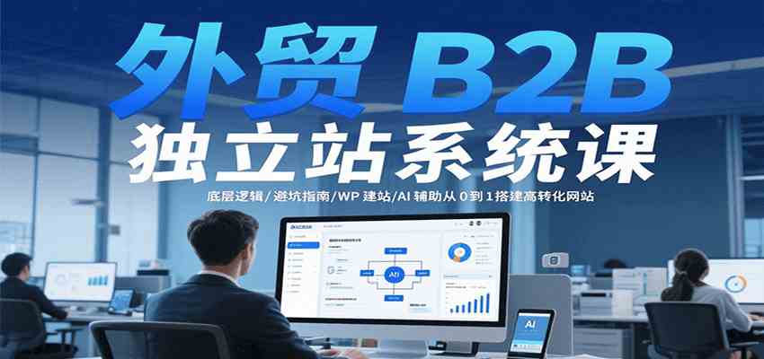 外贸B2B独立站系统课:底层逻辑/避坑指南/WP建站/AI辅助从0到1搭建高转化网站-九才资源网