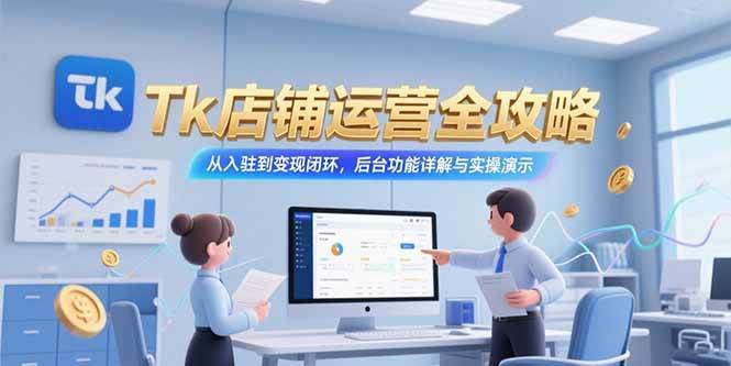 (15345期)Tk店铺运营全攻略,从入驻到变现闭环,后台功能详解与实操演示-九才资源网