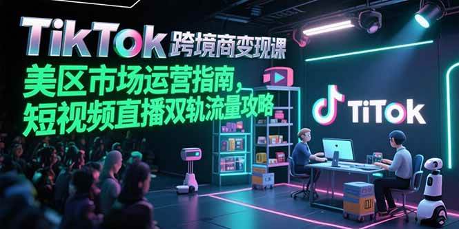 (15344期)TikTok跨境电商变现课,美区市场运营指南,短视频直播双轨流量攻略-九才资源网