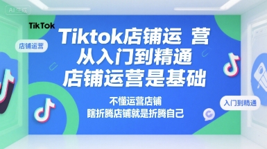 Tiktok店铺运营从入门到精通,店铺运营是基础,不懂运营店铺,瞎折腾店铺就是折腾自己-九才资源网