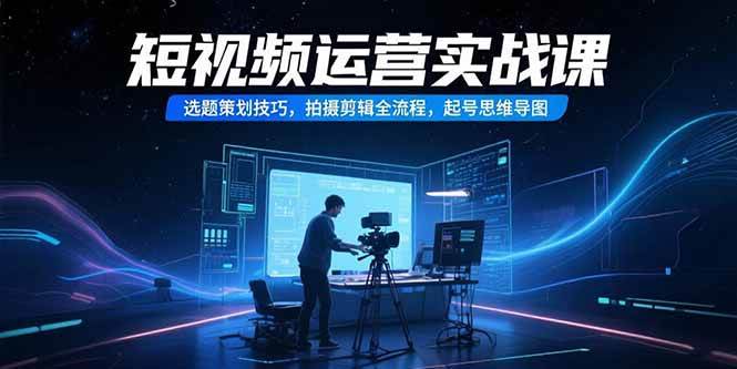 (15375期)短视频运营实战课,选题策划技巧,拍摄剪辑全流程,起号思维导图-九才资源网