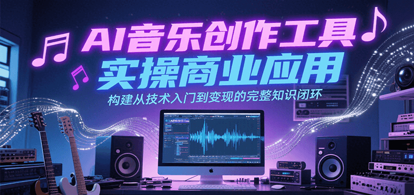 AI音乐创作工具实操商业应用,构建从技术入门到变现的完整知识闭环-九才资源网