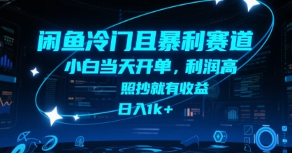 闲鱼冷门且暴利赛道,小白当天开单,利润高,照抄就有收益,日入1k+【揭秘】-九才资源网