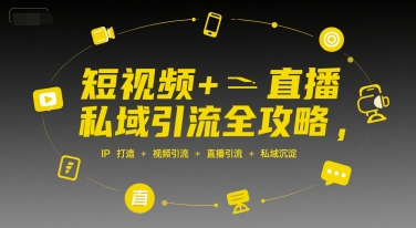 短视频+直播私域引流全攻略,IP打造 +视频引流 +直播引流 +私域沉淀-九才资源网