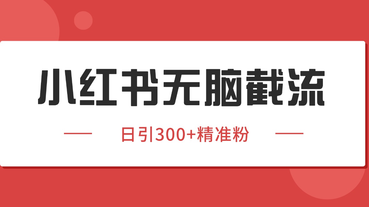 小红书截流同行客源,独家野路子获客玩法 日引200+暴力获客-九才资源网