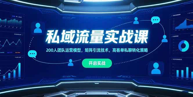 (15403期)私域流量实战课,200人团队运营模型,矩阵引流技术,高客单私聊转化策略-九才资源网