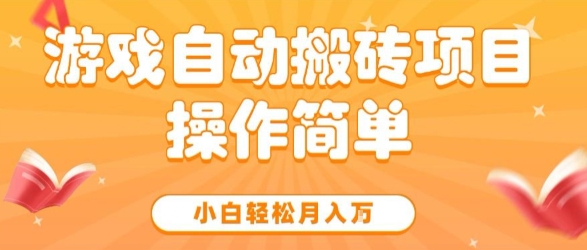 游戏自动搬砖项目,新手小白轻松月入1W+,操作简单,适合懒人的副业【揭秘】-九才资源网