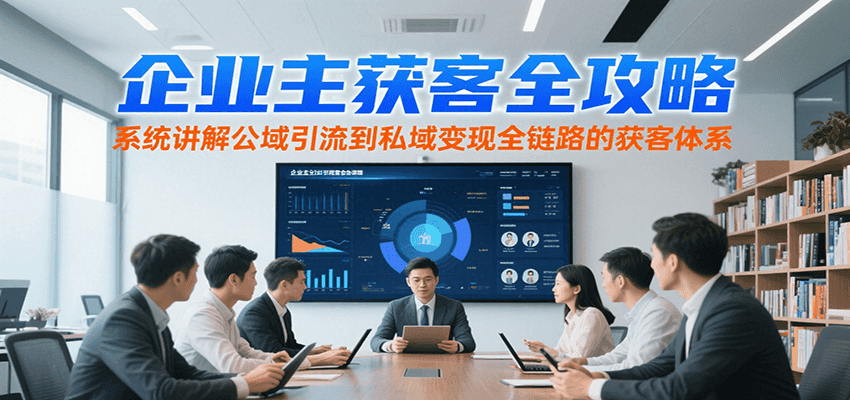 企业主获客全攻略,系统讲解公域引流到私域变现全链路的获客体系-九才资源网