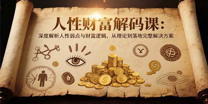 (15434期)人性财富解码课6.0:深度解析人性弱点与财富逻辑,理论到落地完整解决方案-九才资源网