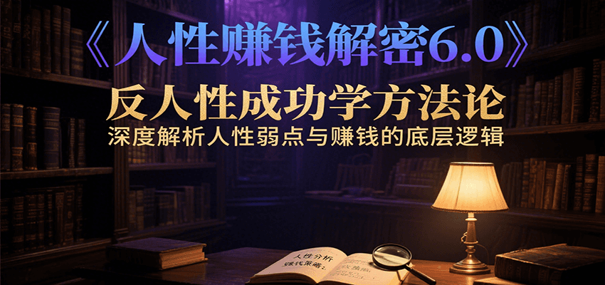 人性赚钱解密6.0,反人性成功学方法论,深度解析人性弱点与赚钱的底层逻辑-九才资源网