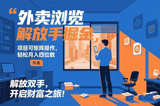 (15440期)外卖浏览掘金项目 可矩阵操作 轻松日入500+-九才资源网