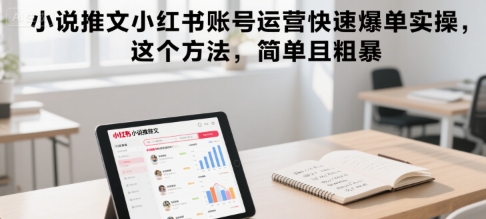 小说推文小红书账号运营快速爆单实操,这个方法,简单且粗暴-九才资源网