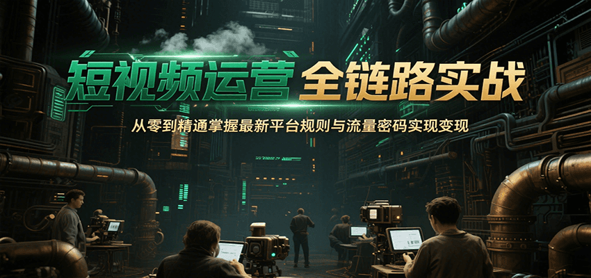 短视频运营全链路实战,从零到精通掌握最新平台规则与流量密码实现变现-九才资源网