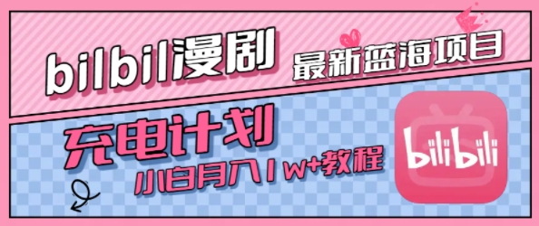 最新蓝海项目,B站充电计划,小白也能月入1w+-九才资源网