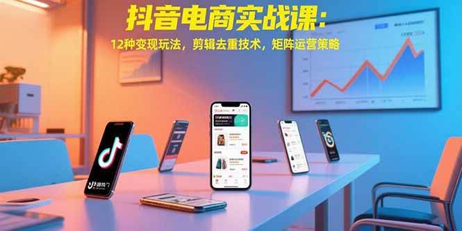 (15478期)抖音电商实战课:12种变现玩法,剪辑去重技术,矩阵运营策略-九才资源网