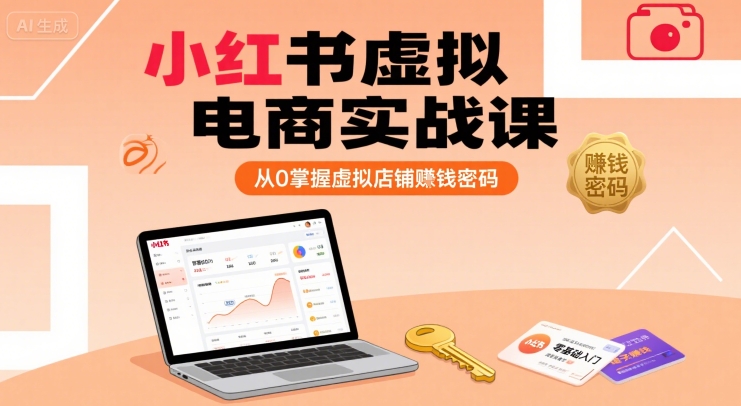 小红书虚拟电商实战课,从0掌握虚拟店铺賺钱密码-九才资源网