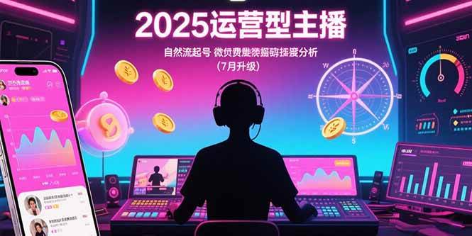 (15508期)2025运营型主播:自然流起号,微付费投放技巧,罗盘数据深度解析(7月更新)-九才资源网