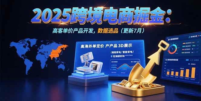 (15512期)2025跨境电商掘金:蓝海市场定位,高客单价产品开发,数据选品(更新7月)-九才资源网
