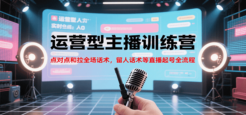 运营型主播训练营,点对点和拉全场话术,留人话术等直播起号全流程(更新7月)-九才资源网