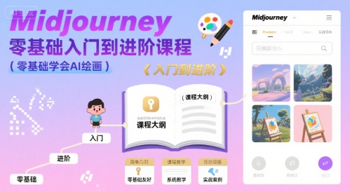 midjourney零基础入门到进阶课程,零基础学会AI绘画-九才资源网