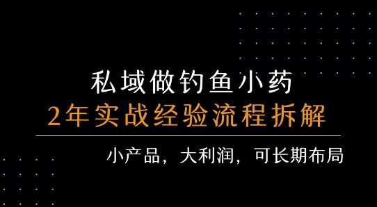 私域做钓鱼小药 每单利润3张+ 详细流程拆解-九才资源网