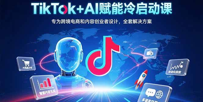 (15561期)TikTok+AI赋能冷启动课:专为跨境电商和内容创业者设计,全套解决方案-九才资源网
