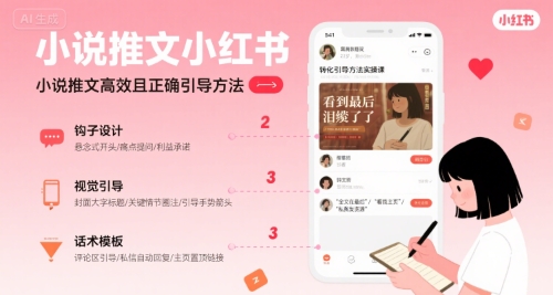 小说推文小红书高转化引导方法实操课,小说推文高效且正确引导方法-九才资源网