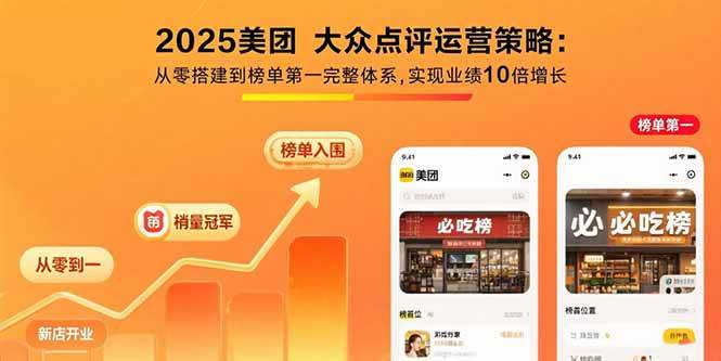 (15602期)2025美团 大众点评运营策略:从零搭建到榜单第一完整体系,实现业绩10倍增长-九才资源网