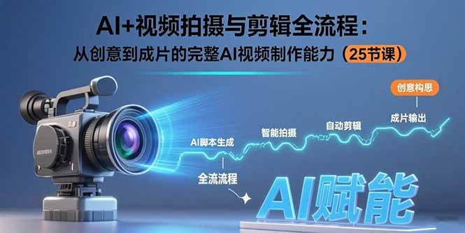 (15612期)AI+视频拍摄与剪辑全流程:从创意到成片的完整AI视频制作能力(25节课)-九才资源网