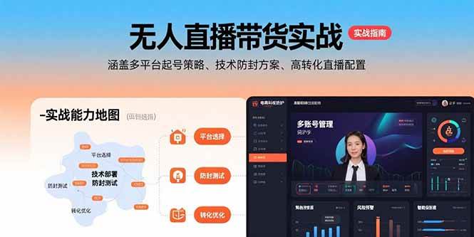 (15622期)无人直播带货实战,涵盖多平台起号策略、技术防封方案、高转化直播配置-九才资源网