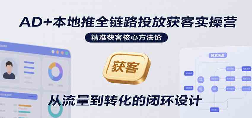 AD+本地推全链路投放获客实操营,快速掌握精准获客技巧,当天投放当天转化高效营销-九才资源网