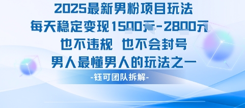 2025最新男粉项目玩法每天变现1k+也不违规也不会封号男人最懂男人的玩法-九才资源网