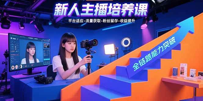 (15701期)新人主播培养课:平台适应-流量获取-粉丝留存-收益提升 全链路能力突破-九才资源网