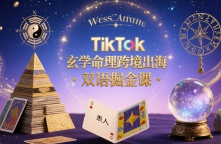TikTok玄学命理跨境出海双语掘金课,手把手教你用命理知识精准直击海外用户痛点-九才资源网