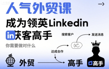 人气外贸课-成为领英Linkedin获客高手,你需要做对什么-九才资源网