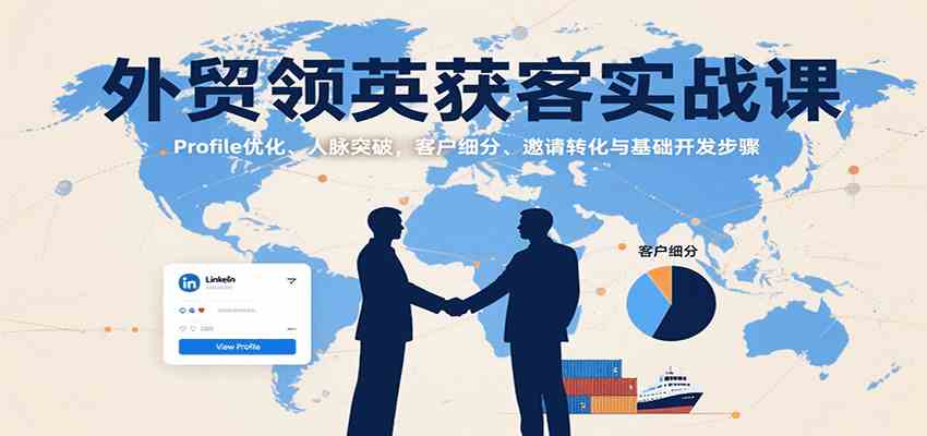 外贸领英获客实战课:Profile优化、人脉突破,客户细分、邀请转化与基础开发步骤-九才资源网
