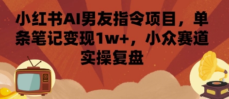 小红书AI男友指令项目,单条笔记变现1w+,小众赛道实操复盘-九才资源网