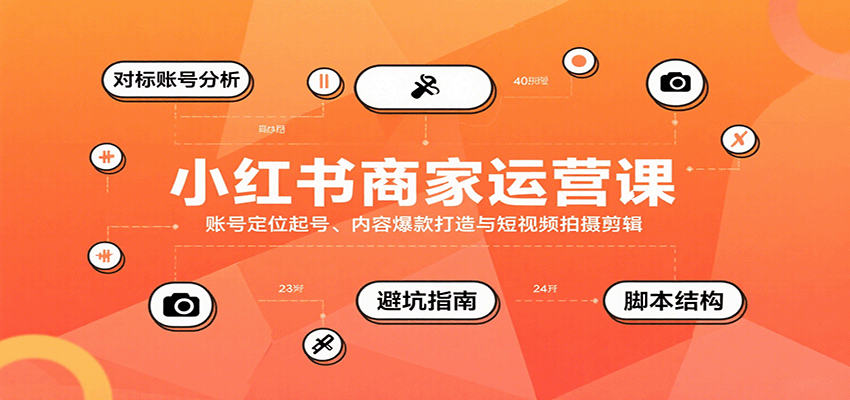 小红书商家运营课,账号定位起号、内容爆款打造与短视频拍摄剪辑-九才资源网