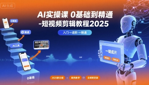 AI实操课0基础到精通-短视频剪辑教程2025-九才资源网