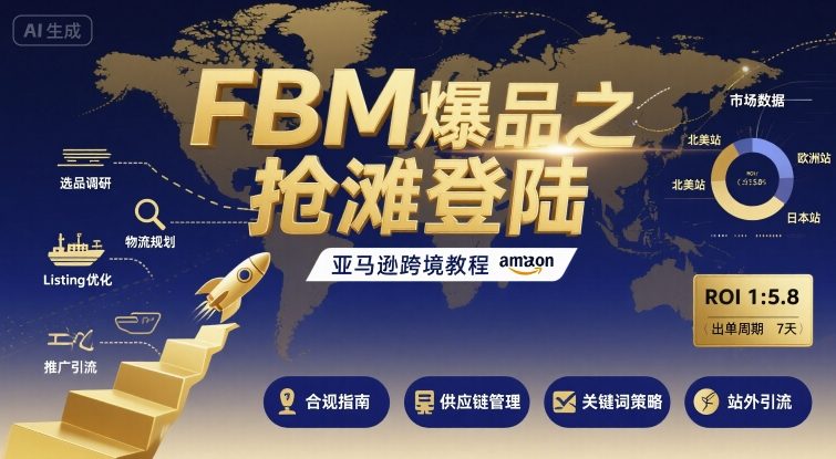 FBM爆品之抢滩登陆-亚马逊跨境教程-九才资源网