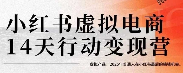 小红书虚拟电商14天变现训练营,虚拟产品,2025年普通人在小红书最后的搞钱机会(更新)-九才资源网