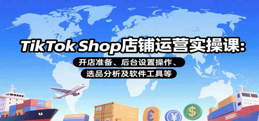TikTok Shop店铺运营实操课:开店准备、后台设置操作、选品分析及软件工具等-九才资源网