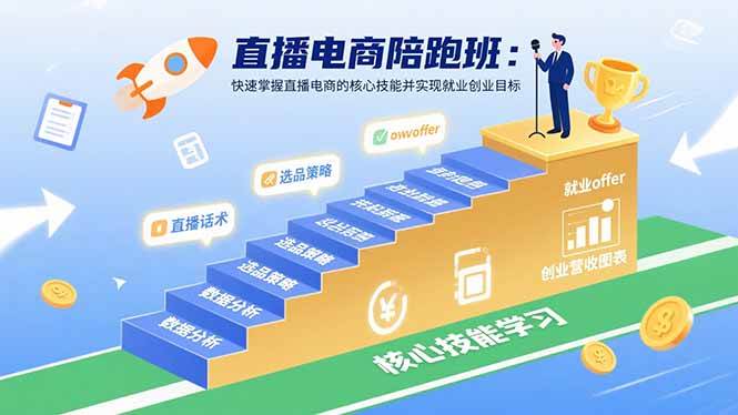 (15900期)直播电商陪跑班:快速掌握直播电商的核心技能并实现就业/创业目标-九才资源网