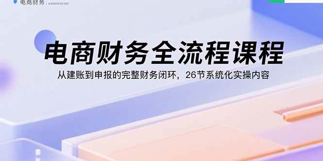 (15893期)电商财务全流程课程:从建账到申报的完整财务闭环,26节系统化实操内容-九才资源网